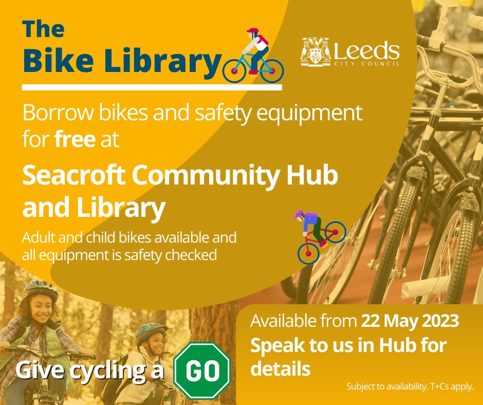 We will be launching our Bike Library wc 22nd May – we have 7 brand new adult bikes to loan and 4 children’s bikes.