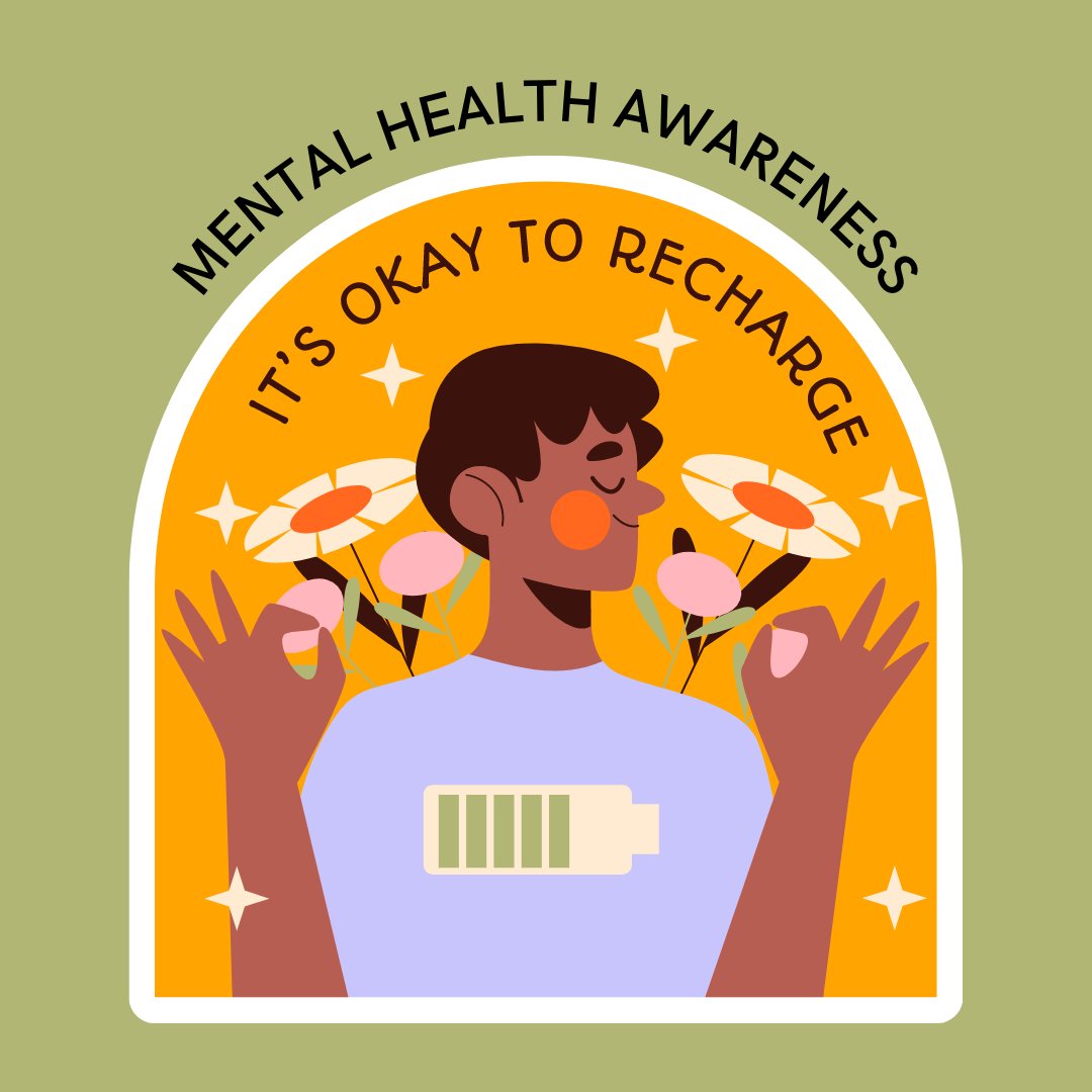 SupportRCC's tweet photo. Take the weekend to recharge if and when you can. Mental health is just as important as physical health.

#MentalHealthAwarenessMonth https://t.co/HZBejBkubk