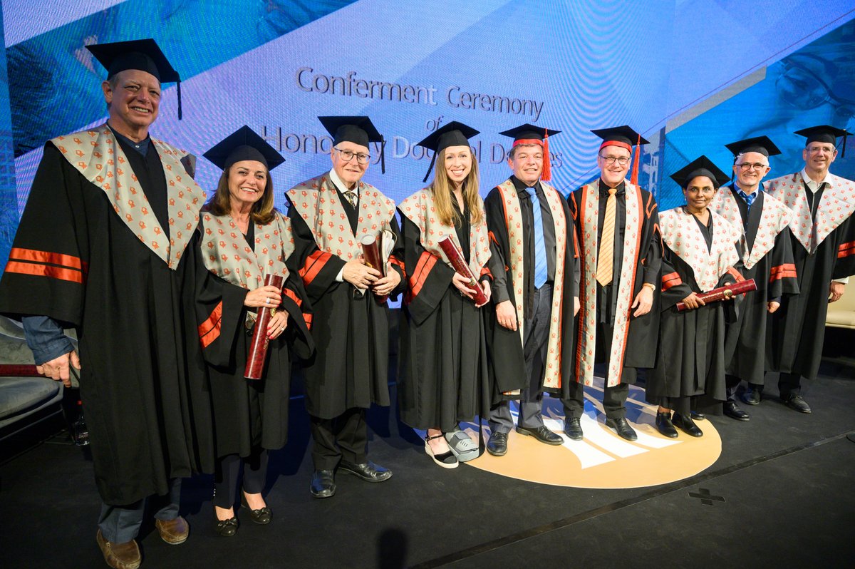 The University bestowed honorary doctorates on six outstanding individuals: Dr. @ChelseaClinton , @patrickdrahi0 , Prof. Menachem @TheElimelechLab Elimelech, Esther Halperin , Dr. Segenet Kelemu, and Justice Prof. Elyakim Rubinstein. ow.ly/JRgQ50Or8jR