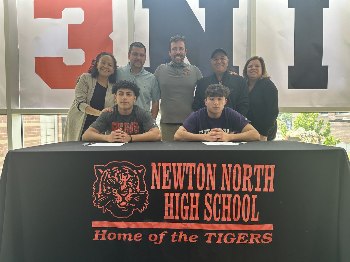 NNHSTigers's tweet photo. So proud of Rob Nicolazzo(Curry)and Javi Garcia(Regis)!! We are excited for our Tigers and the journey ahead in Soccer! https://t.co/pPGuSk4zp9