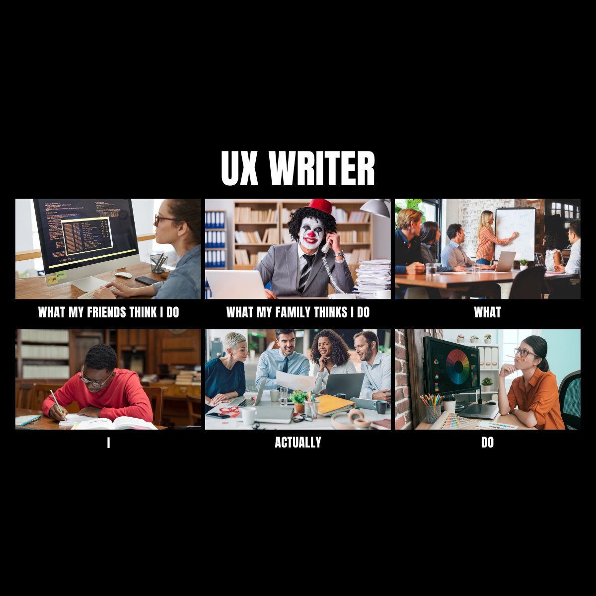 Who else can identify with the feeling of friends and family having absolutely no concept of what they actually do for a living?

#UX #UXWriting #UXWritingHub #ContentDesign #UserExperience #FunFriday