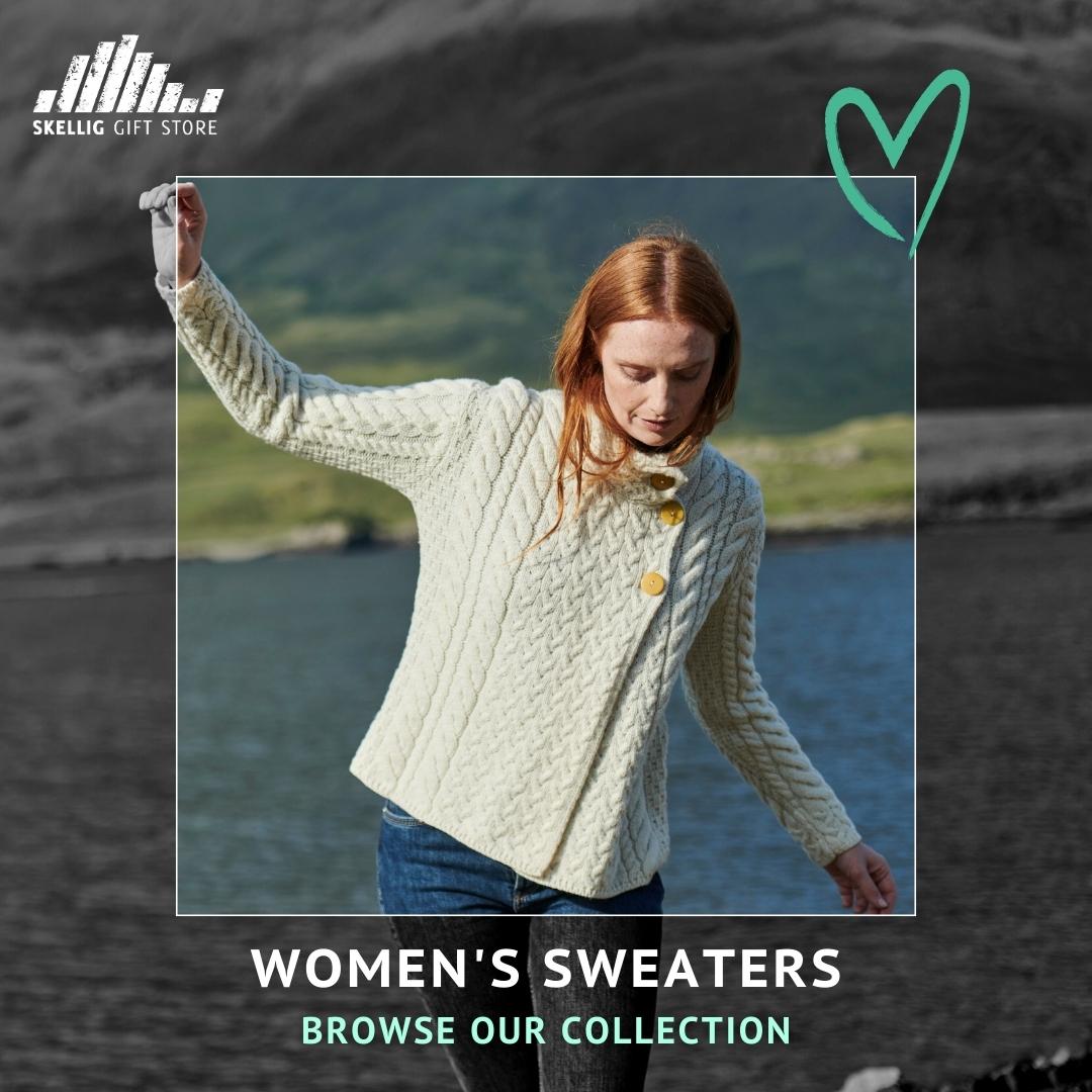Skellig Gift Store sells a huge range of women's #AranSweaters from some of Ireland's top brands, and deliver them all the way from our store on Ireland's Wild Atlantic Way to your doorstep 💚

Find women's sweaters here ➡️ pulse.ly/8uogbwddxn

#IrishGifts #WomensSweaters