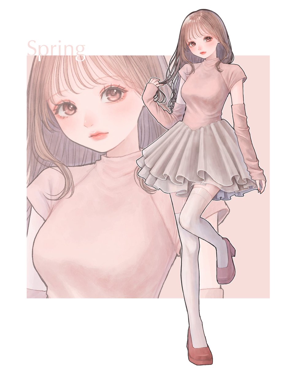 「イエベ春コーデ」|胡月のイラスト