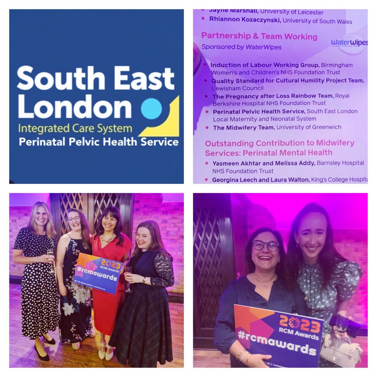 At the #rcmawards! We were nominated for Partnership & Team Working! Fingers crossed! @MidwivesRCM @GSTTnhs @SELondonICS @jacquikempen