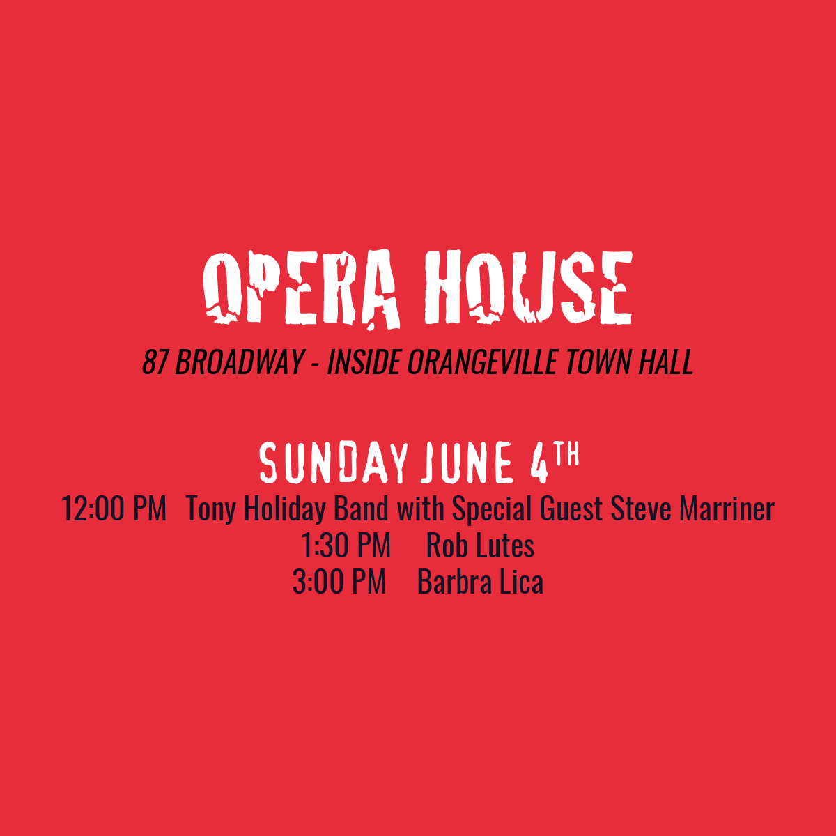 OvilleBluesJazz's tweet photo. On Sunday, The Orangeville Opera House presentations will start at 12PM with the Tony Holiday Band with special guest, Steve Marriner, followed by Rob Lutes & Rob MacDonald, and Barbra Lica.
#Orangeville #OrangevilleBluesJazz #OBJF #Jazz #Blues #LiveEntertainment #LiveMusic https://t.co/ANDwKkabgd