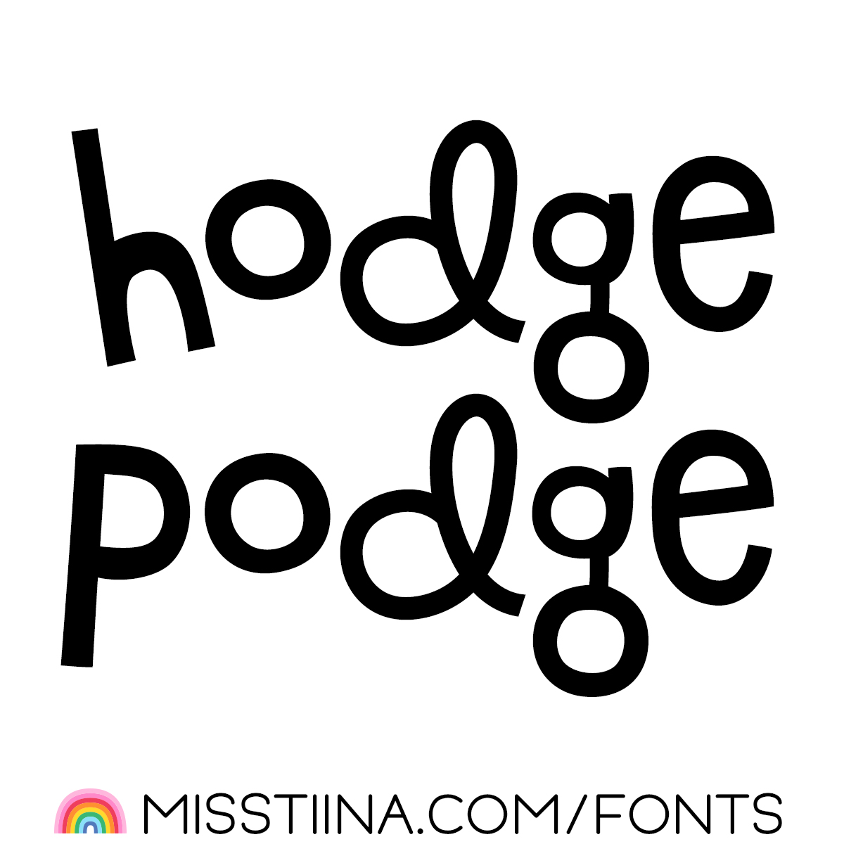 misstiinadotcom's tweet photo. Hodgepodge is a cute and quirky font.
This font was included in Free Font Friday - FREE fonts delivered to your inbox before they go live on the site!
FREE for Personal Use - $5.00 for Commercial Use - See TOU for details.
#display #freefontfriday
https://t.co/yYK35OC1YG https://t.co/3zQWUgDoVv