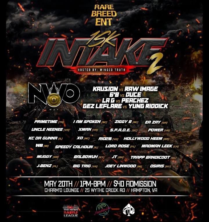 PrimeTime1830's tweet image. TOMORROW!!!!! INTAKE #2 May 20th🔥🔥🔥😈😈😈😤😤😤
PrimeTime
Hampton VA
#Intakeover
#itonlycountsonyoutube 
#rbe
#rarebreedent
#1sk

@MzLeta_Truth @ItsARP @lawrence_rbe @rapgrid @ruinyourdaynow @thesource @battle_rap_news @chrisunbias @jayblac1615  @vada_fly  @hiphopisrealtv