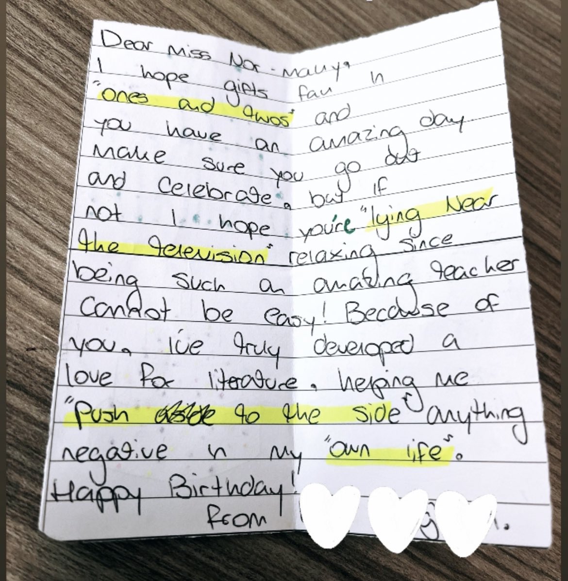 missnormally_'s tweet photo. A very special birthday message from the most kind-hearted year 11 today! Quotes from my favourite anthology poem embedded throughout 🥺🤍 https://t.co/9G4gh5daJJ
