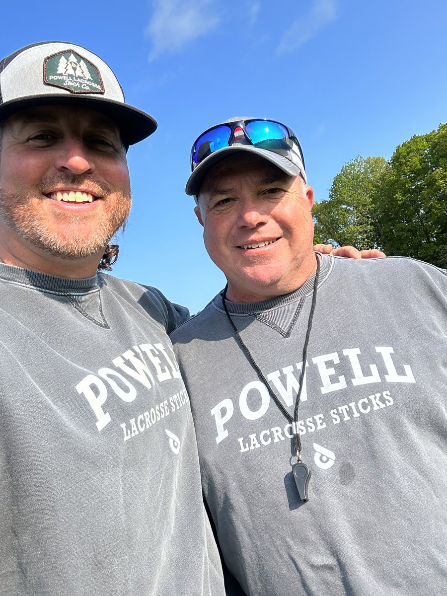 Twinning with @BSMS_Scotties PE teacher Coach Dayton! Thanks @powelllacrosse for the gear! #stayfly #PEteachers