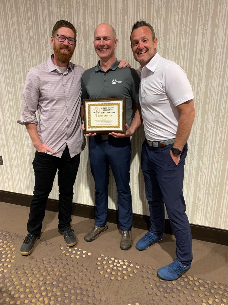 VHHSAth's tweet photo. Congratulations to Coach Shawn Healey, inducted last weekend into the Illinois Coaches Association Golf Hall of Fame. One of the original head coaches at VHHS, Coach Healey stresses hard work and accountability on the course as he does in his classroom. A well-deserved honor! https://t.co/gn741ZCA9q