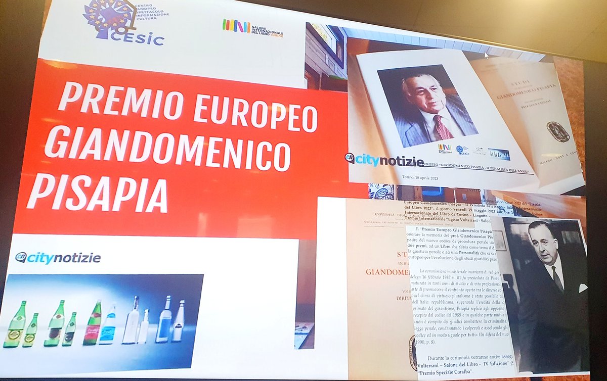 piemonte_italia's tweet photo. Al #SalTo23 in #SalaArancio, premiazioni del "Premio europeo Giandomenico Pisapia - Il giurista dell'anno" e del "Premio internazionale Egisto Volterrani". In collaborazione con #Cesic #Cesnur #Fisss e Osservatorio del pluralismo religioso dell'#UniTo. #piemontedavivere https://t.co/LCzckESpPO