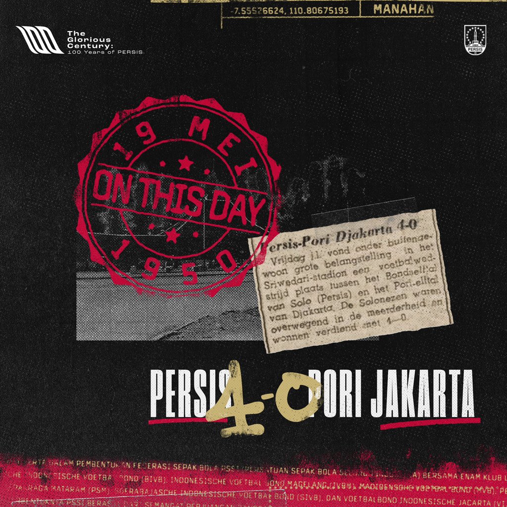 𝐎𝐧 𝐓𝐡𝐢𝐬 𝐃𝐚𝐲: 𝐏𝐄𝐑𝐒𝐈𝐒 𝟒-𝟎 𝐏𝐎𝐑𝐈 𝐉𝐚𝐤𝐚𝐫𝐭𝐚 🔴

Hari ini pada tahun 1950 PERSIS Solo berhasil memenangkan pertandingan di Stadion Sriwedari saat menjamu tamunya PORI Jakarta.

#LaskarSambernyawa 
#RekamMemoriSambernyawa