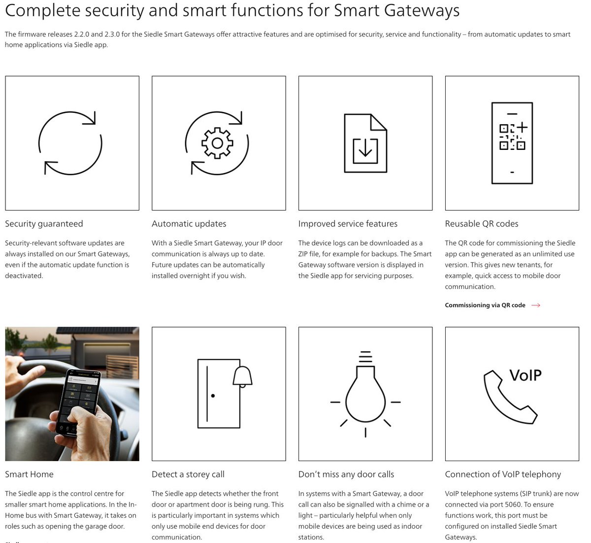 SiedleUSA's tweet image. Complete security and smart functions for Smart Gateways 

#smartgateway #siedle #security #updates #automatic