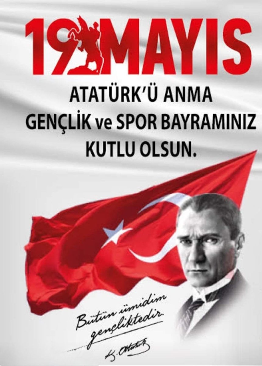 #19MayisAtaturkuAnmaGenclikVeSporBayrami 
Yarınımız olan bütün gençlerimzin bayramı kutlu ve mutlu olsun. 
@fatihtplgl <a href="/alibabacan/">Ali Babacan</a> <a href="/drerhanerol/">Dr. Erhan Erol</a> <a href="/devapartisi/">DEVA Partisi</a> 
#genclikvesporbayramı #genclik