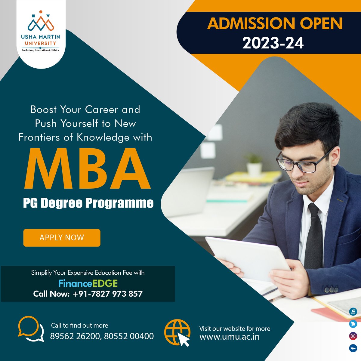 UshaMartinUnv's tweet image. Usha Martin University announces admission for the session 2023-2024 in #MBA (𝐏𝐆 𝐃𝐞𝐠𝐫𝐞𝐞 𝐏𝐫𝐨𝐠𝐫𝐚𝐦) . Make your career in Business Management and Leadership.
Apply Now: bit.ly/3BC6gX7
#ushamartinuniversity #mbaprogrammes #pgdegree #applynow #highereducation