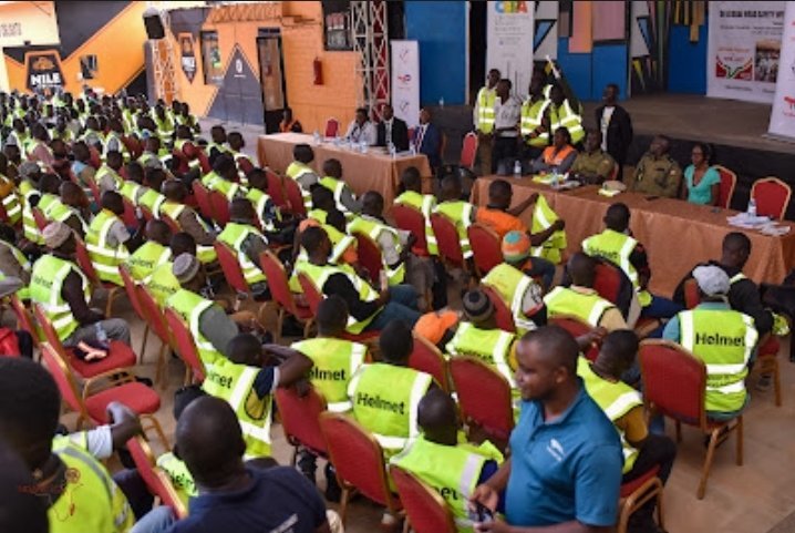 The chairperson of the boda boda riders association Mr. Kiviri Kanyike emphasised the leaders messages about riding safely, wearing standard helmets and reflector jackets. He thanked SWRWug & ROSACU for their tireless efforts to sensitive riders on road safety. #RethinkMobility