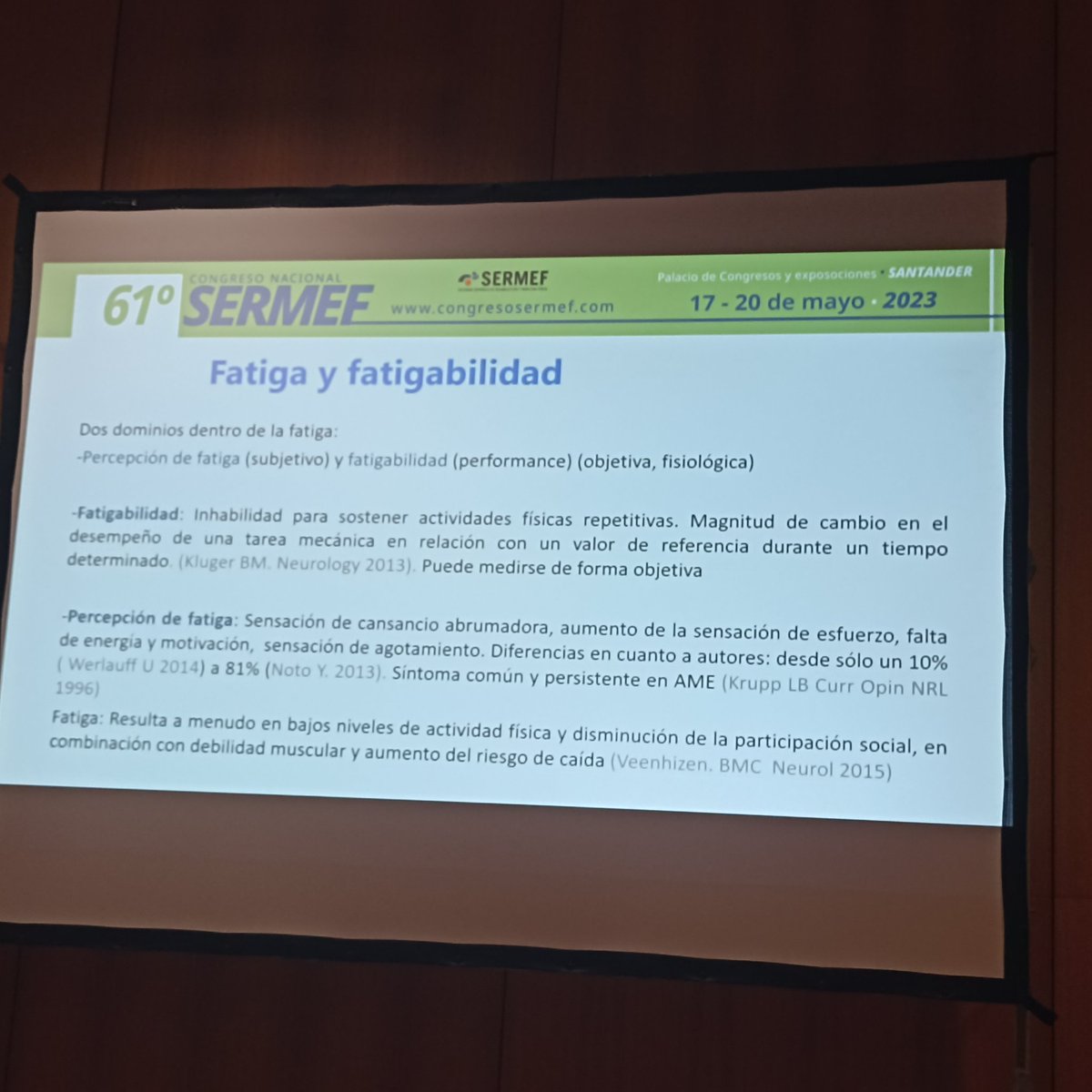 Dra Medina: Valoracion siguiendo la CIF en AME tipo II-III.
Valorar también Fatiga VS Fatigabilidad