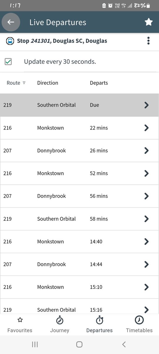 @Buseireann There should be 207 due now at this stop heading towards Donnybrook. Why isn't it showing up on Real time??