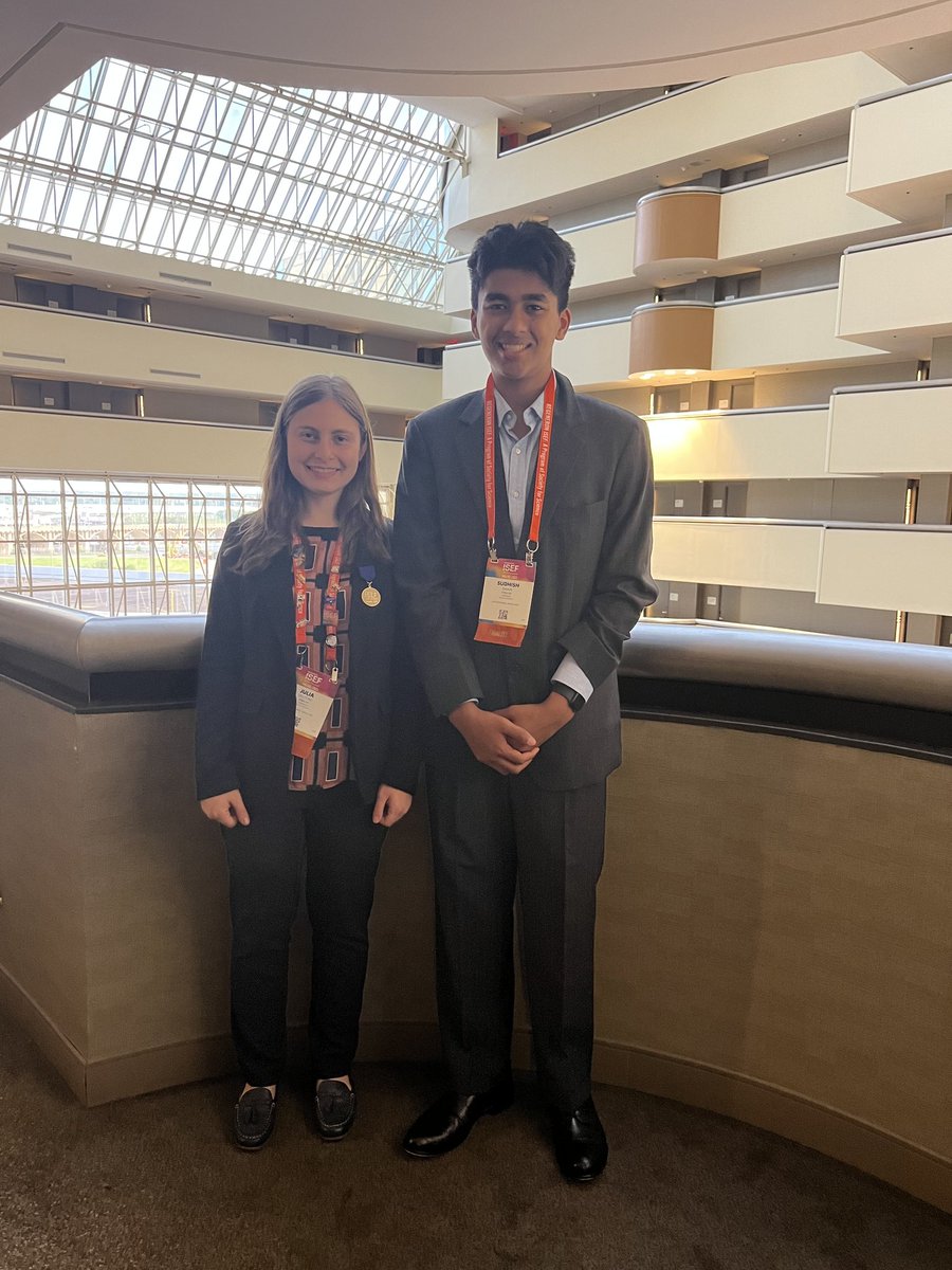 Mrs_A_Bosse's tweet photo. Big Congratulations to Blair students representing ScienceMONTGOMERY at ISEF 2023 - Julia placed 2nd and Sudhish 4th in their research categories, and Julia won two additional special awards! https://t.co/20p1crd8oQ