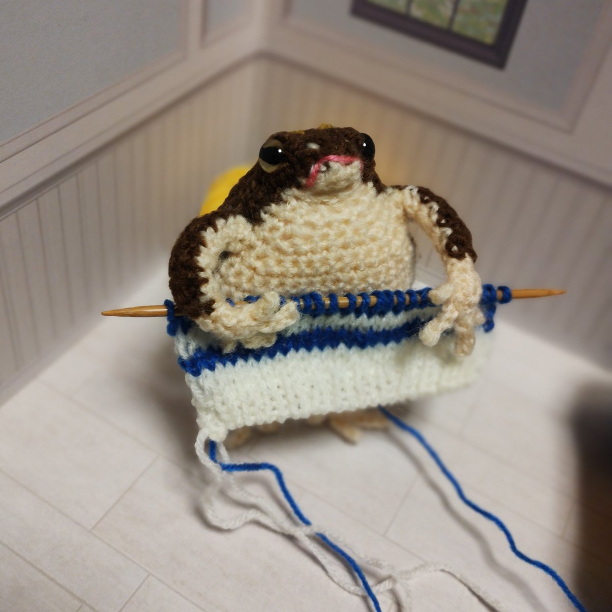 C3_Rex's tweet photo. #あみぐるみ #アメフクラガエル　#knittingFrog https://t.co/HEGbgyK6Jn