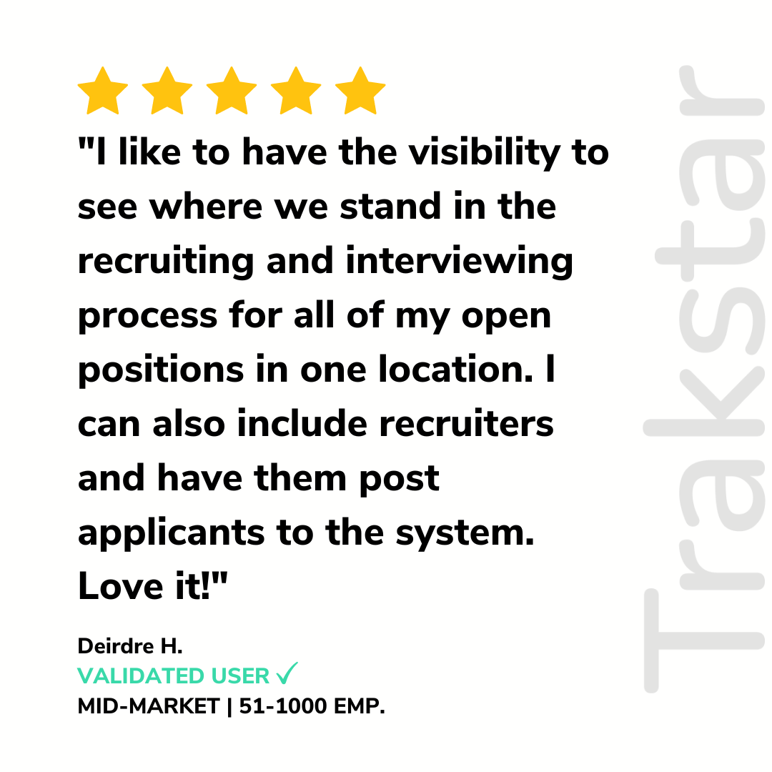 trakstar_hr's tweet image. Applicant tracking is the first step to building and retaining your dream team!

We have you covered with visibility into your recruiting process.

#applicanttracking #employeeretention #recruiting #interviewing