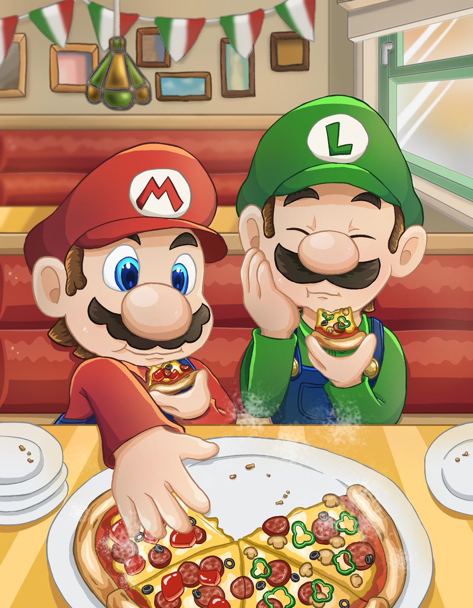 #SuperMarioBrosMovie 
兄弟で仲良くピザ食べているところを見たい！