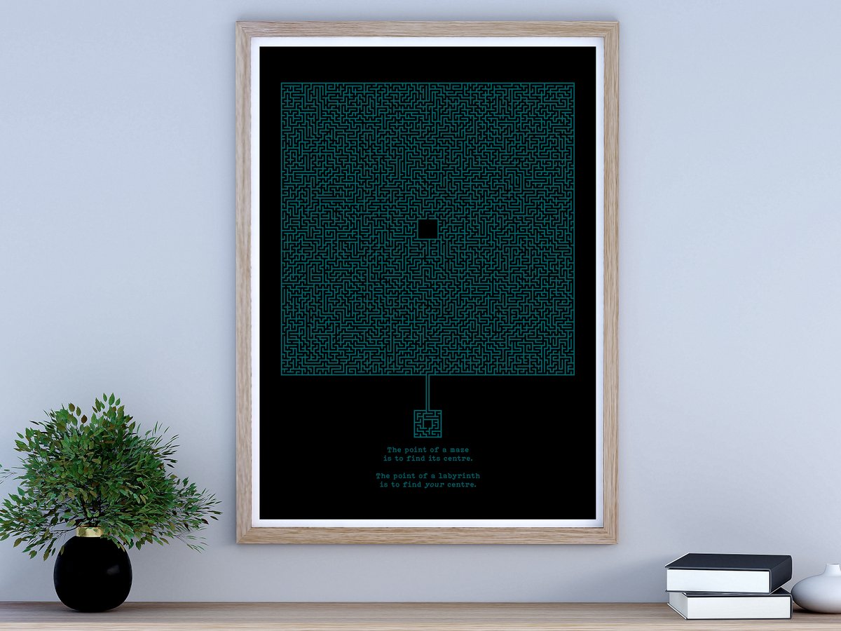 A-mazing art prints. Change any or all of the colours. Change the text. Each maze unique and generated for you (no two the same). Lots of sizes. querkee.com/amazing #homedecor #puzzles #puzzlelover #maze #mazes #labyrinth #BrainTeaser #puzzleaddict