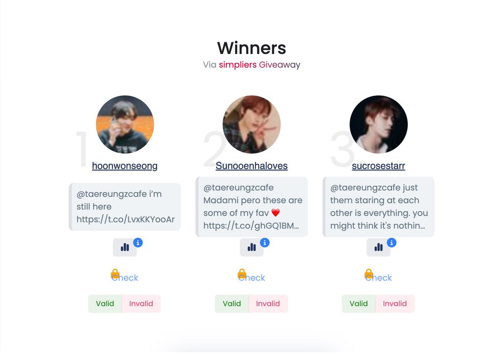 CONGRATULATIONS 🍾

<a href="/hoonwonseong/">q.</a>
<a href="/Sunooenhaloves/">raena</a> 
<a href="/sucrosestarr/">liya</a> 

Each one of you will be granted an access to a drink of your choice! 😊 Kindly send us a dm to claim your prize. Thank you! 🤎