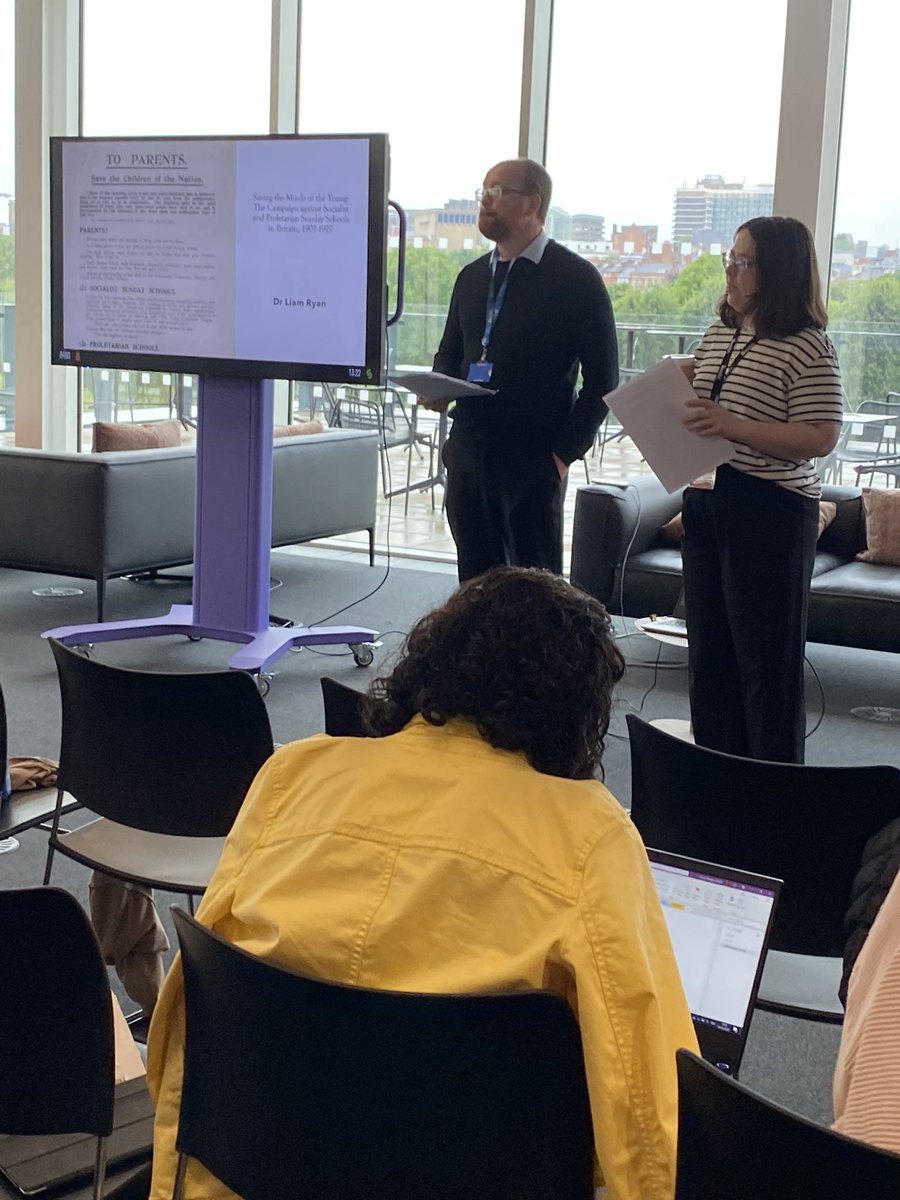 Back after lunch with @LiamRyan88 who is discussing socialist and proletarian Sunday schools focusing on the Mothers Union #GenderAndPoliticalHistory