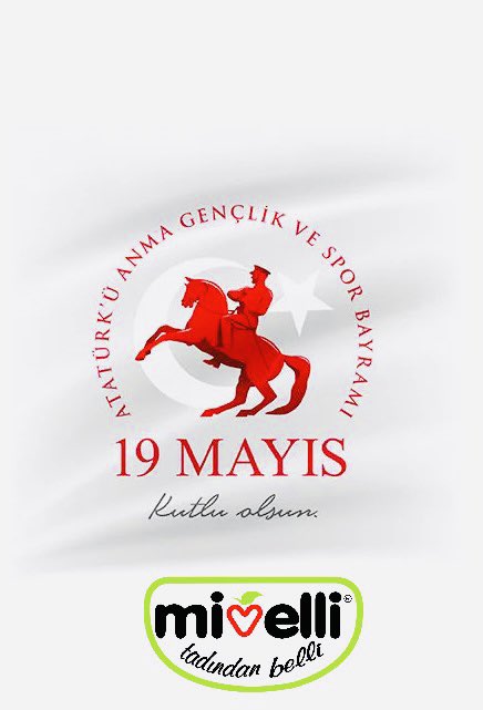 19 Mayıs Atatürk'ü Anma Gençlik ve Spor Bayramı Kutlu Olsun.  
#19Mayıs1919 #mivelli #tadındanbelli