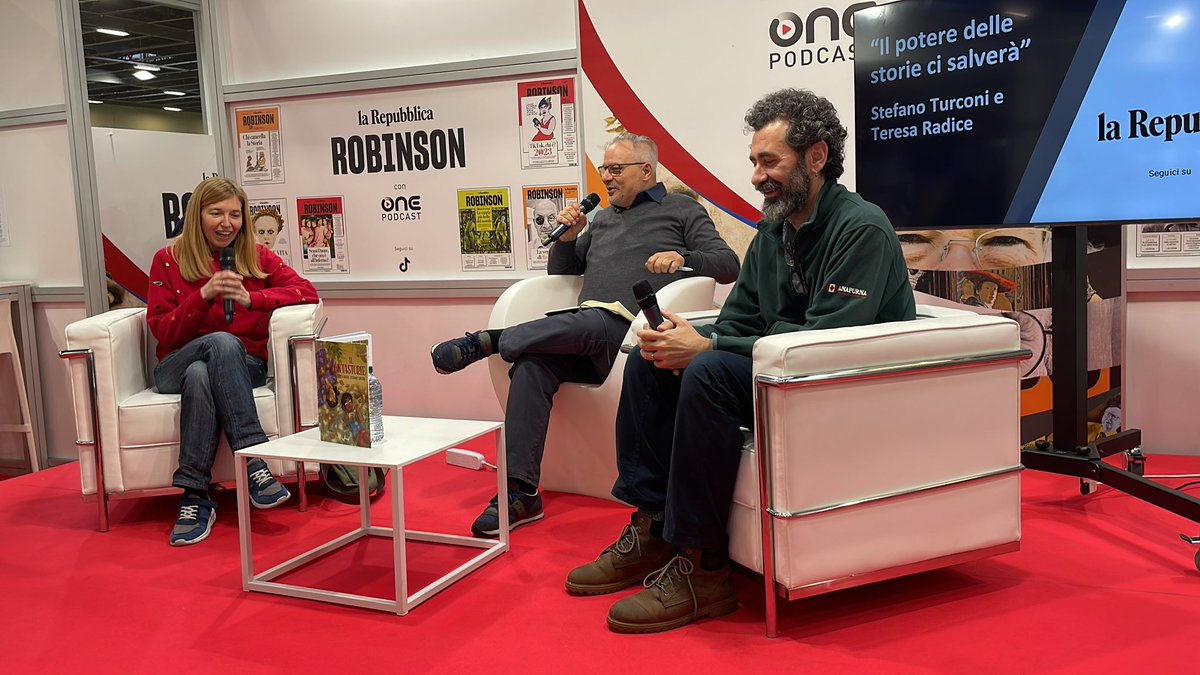 Robinson_Rep's tweet photo. Turconi e Radice presentano 
il loro nuovo lavoro, Il contastorie

#salto2023 https://t.co/2oKUIELpFU