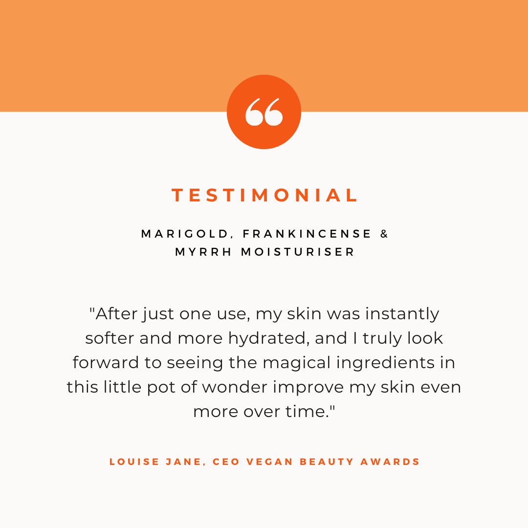 Vegan Beauty Award Winner: MuLondon Organic Marigold, Frankincense &amp; Myrrh Moisturiser 🏆 🙏 🧡

"This product feels more like an expensive skin treatment than a moisturiser." - Louise Jane, CEO Vegan Beauty Awards

MuLondon.com