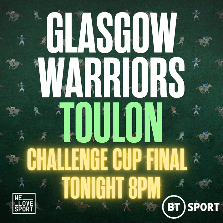 Walkabout Glasgow (@glasgowwalkie) on Twitter photo Live tonight! <a href="/GlasgowWarriors/">Glasgow Warriors</a> v Toulon at 8pm in the <a href="/ChallengeCup_/">EPCR Challenge Cup</a> Final! Come and catch all the action with us. #ChallengeCupRugby Live tonight! <a href="/GlasgowWarriors/">Glasgow Warriors</a> v Toulon at 8pm in the <a href="/ChallengeCup_/">EPCR Challenge Cup</a> Final! Come and catch all the action with us. #ChallengeCupRugby