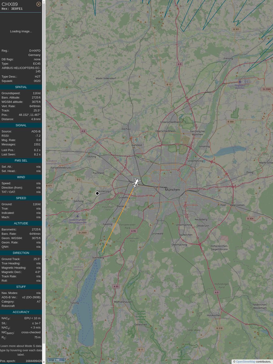ICAO: 3E0FE1
Flt: CHX89 #DRFLuftrettung
First seen: 2023/05/19 14:25:53
Min Alt: 2475 ft MSL
Min Dist: 4.72 nm

#planefence #adsb - docker:kx1t/planefence
globe.adsbexchange.com/?icao=3e0fe1