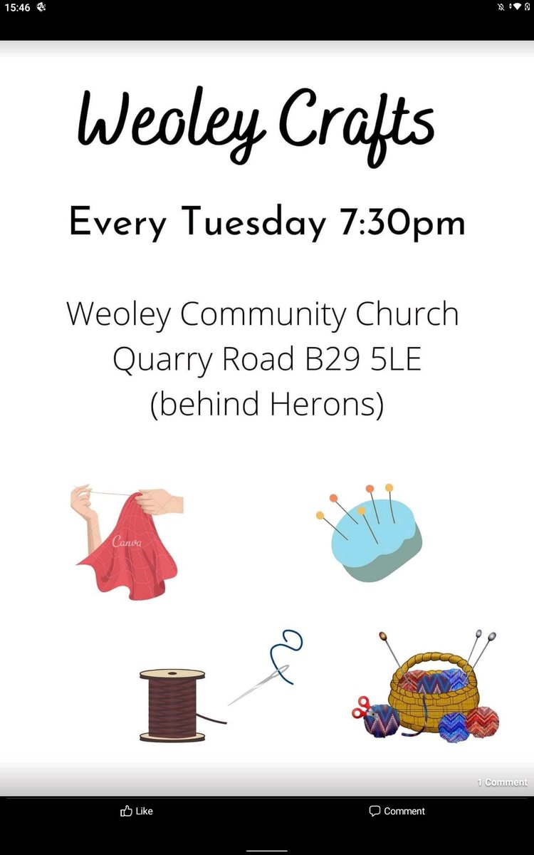 Any crafter's available to give demos?  Weoley Craft Club is looking for someone to show us their craft on a Tuesday evening.  Please DM with details and cost