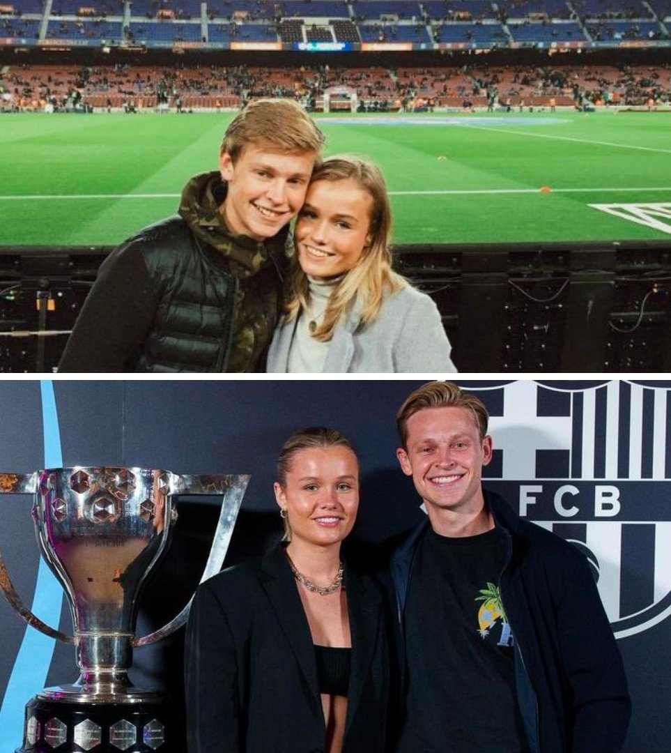 2015: Frenkie de Jong and his fiancée Mikky Kiemeney watch a Barça match at the Spotify Camp Nou as fans.

2023: Frenkie de Jong wins his first La Liga title with his dream club and celebrates with Mikky.

Dreams come true.