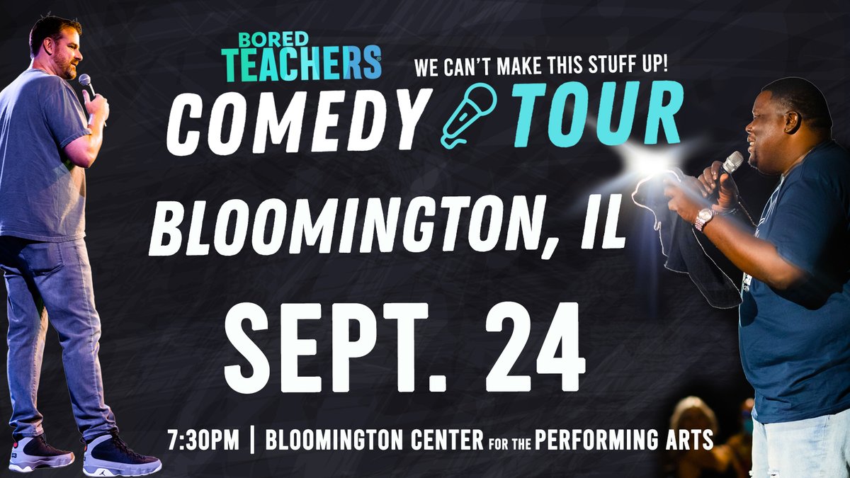 🎫 On Sale Now!

Time to have a night of laughter with the Bored Teachers We Can't Make This Stuff Up! Comedy Tour at the BCPA September 24th! Get your tickets today, and skip grading that night!

Get yours today at the Box Office, (309) 434-2777 or ticketmaster.com/event/07005EAB…