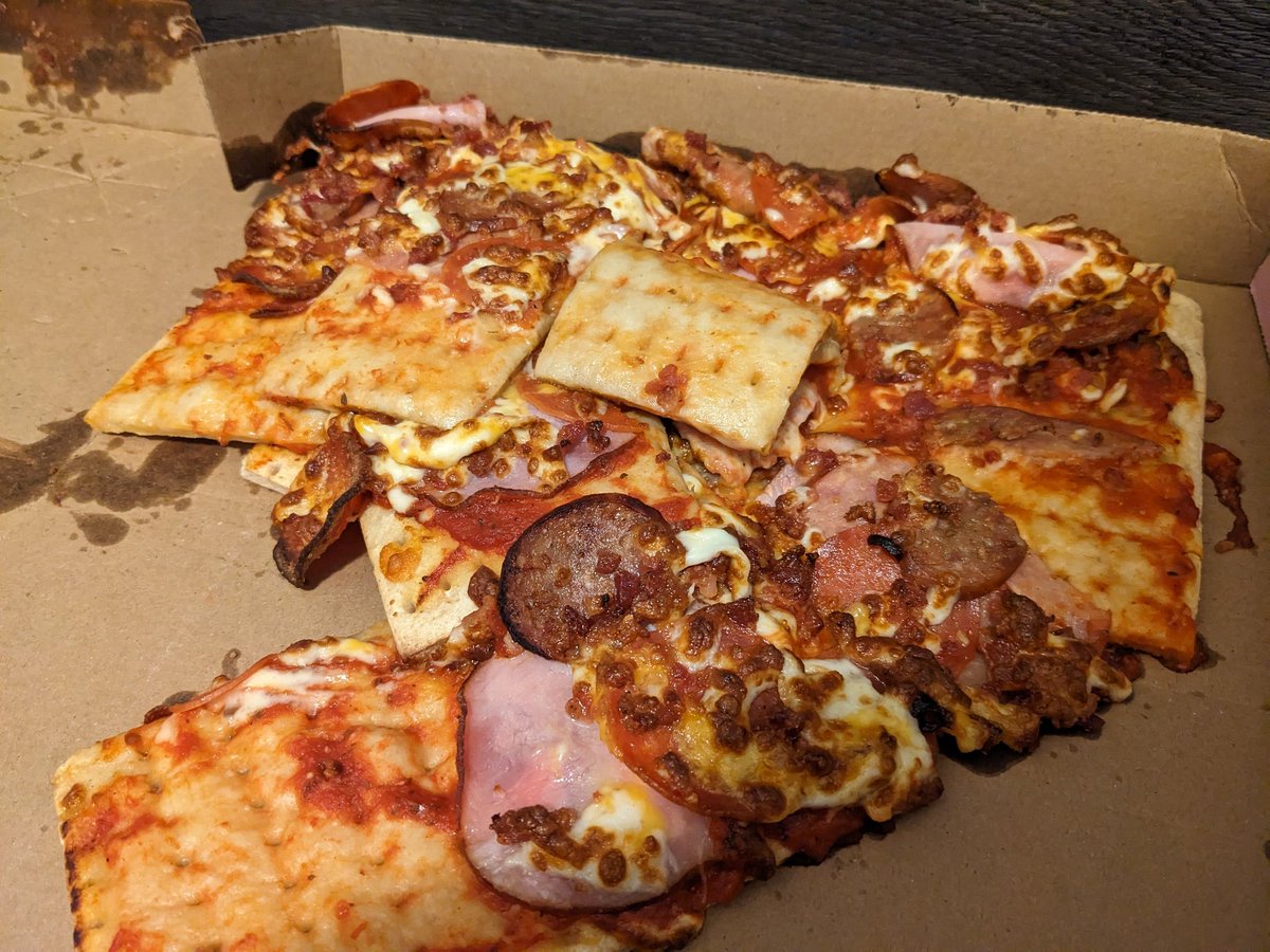 This is how my pizza showed up the first time I tried Uber eats. I got a refund so it's all good...but why was the driver playing ultimate frisbee with my dinner?