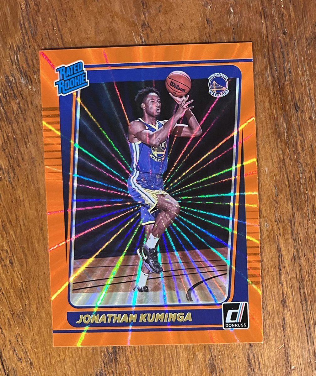 CardsCollects's tweet photo. Jonathan Kuminga Donruss Orange Laser Rated Rookie. #nba #thehobby #whodoyoucollect https://t.co/6iPlS20eAf