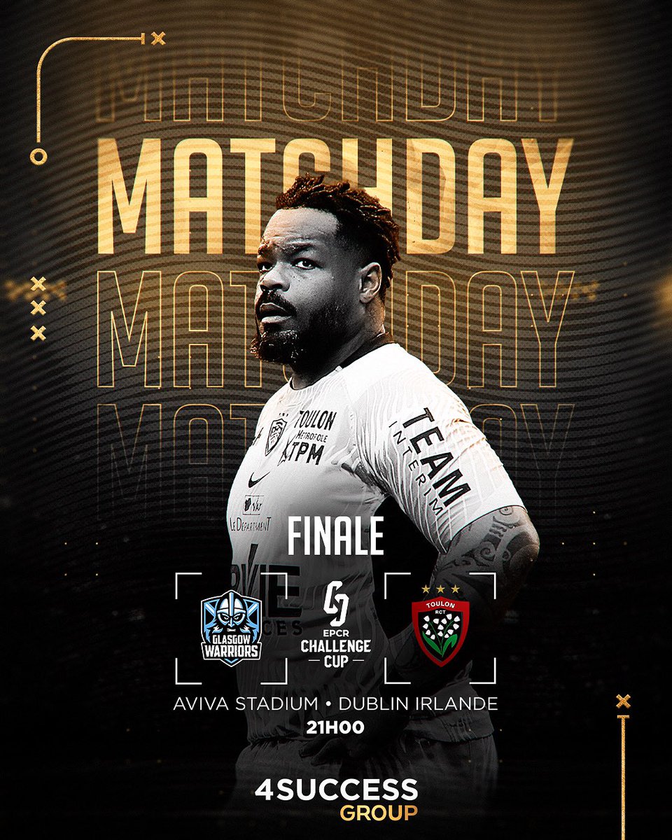 🅹🅾︎🆄🆁 🅳🅴 🅵🅸🅽🅰︎🅻🅴 🏉

<a href="/GlasgowWarriors/">Glasgow Warriors</a> ⚔️ <a href="/RCTofficiel/">RCT – Rugby Club Toulonnais</a> 

#GLARCT 🏆 <a href="/ChallengeCup_/">EPCR Challenge Cup</a> 

ALLEZ BASTA 💪👊💪
<a href="/BastaOfficiel/">Mathieu Bastareaud</a> 🔴⚫️

#Team4S💫