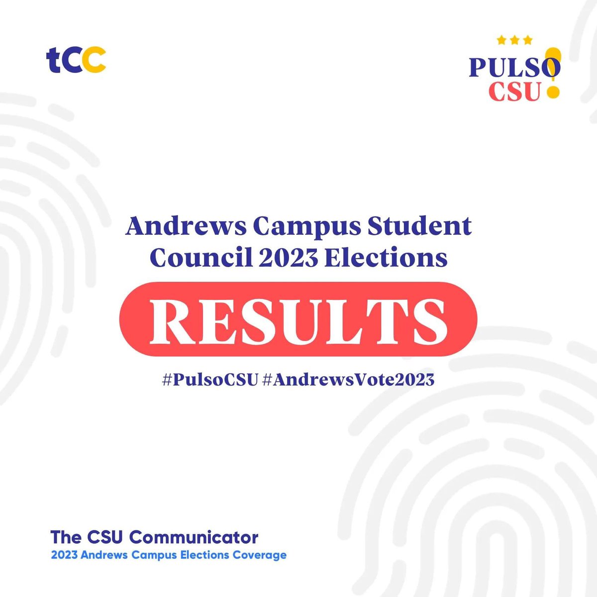 csukomyu's tweet photo. #PulsoCSU | CSU Andrews Campus Electoral Board releases today the official result of the Campus Student Council 2023 Elections administered on May 17.
The voter turnout is 65.81% or 4,940 out of 7,507 students.
-
#AndrewsVote2023 https://t.co/SwAUXqWqym