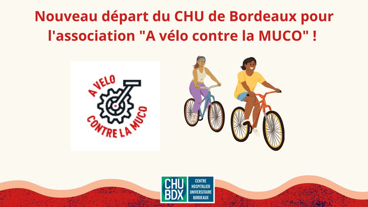 CHUBordeaux's tweet photo. [A vélo contre la Muco] Demain, Toscane et ses amis, réaliseront un périple à vélo 🚲consistant à rallier le CRCM du GH Pellegrin @Bordeaux au @CHU_Montpellier (640km) en 7 jours ! 

🏁Objectif : collecter des fonds afin de lutter contre la mucoviscidose
Bonne chance et merci 🙏 https://t.co/Yvs74tjerV