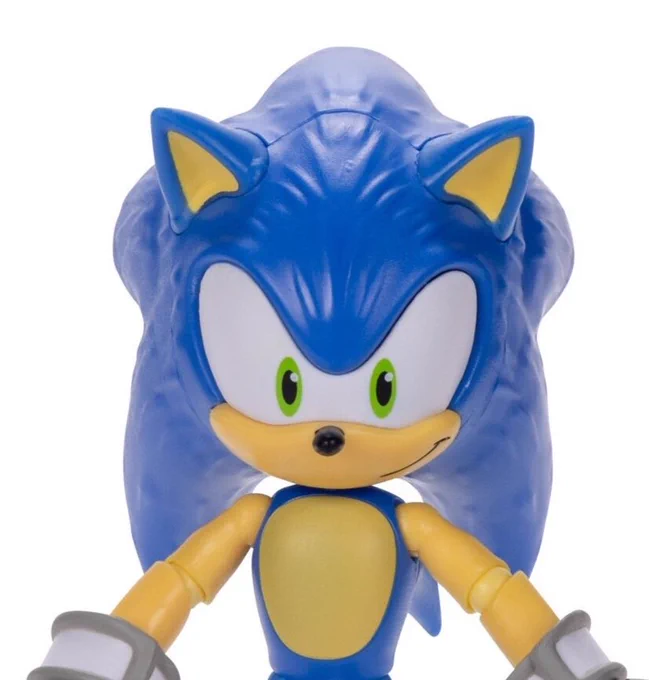 the stylized fur on Sonic makes him look wrinkly like an Ikea bag