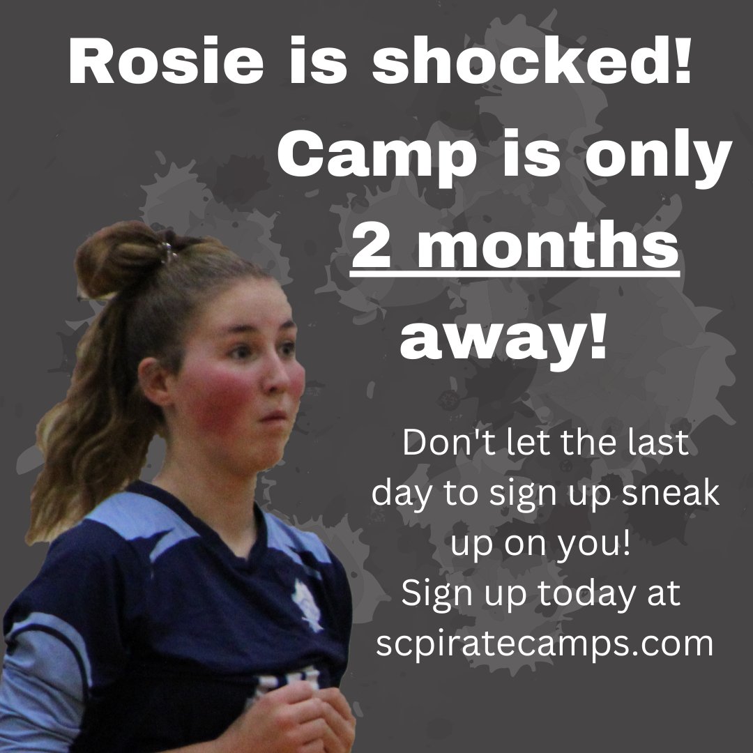 Camp is only 2 MONTHS AWAY! Spread the word and sign up at scpiratecamps.com! Anyone 3-12 grade is welcome!
