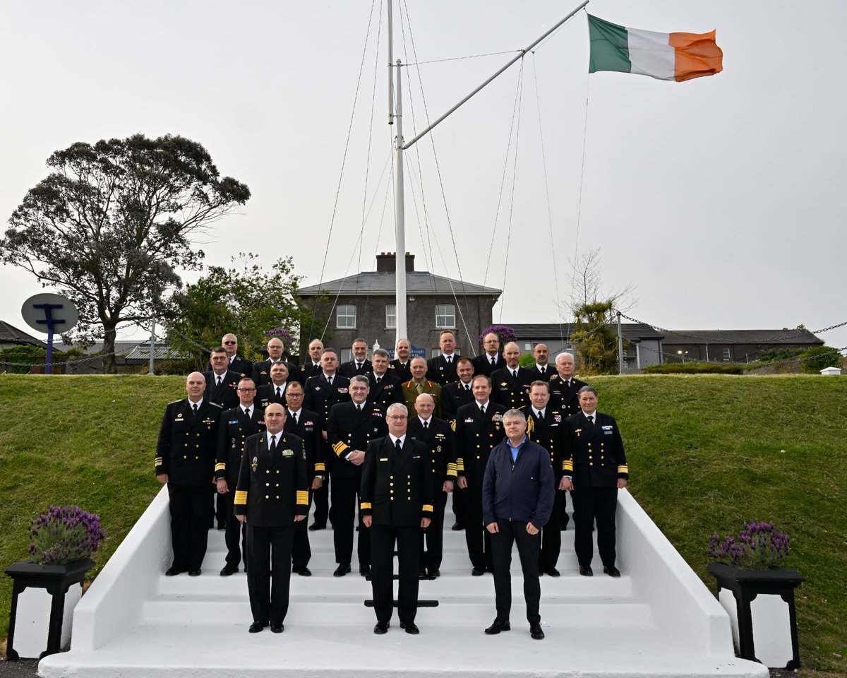naval_service's tweet photo. In Cork this week, the Flag Officer Commanding Naval Service, as president of the Chiefs of European Navies 🇪🇺, had the pleasure of welcoming and hosting the #CHENS Conference 2023, themed "Naval Implemention of Emergent & Disruptive Technologies" 🇮🇪⚓
#navy #maritimedomain https://t.co/BpJgzQodHN