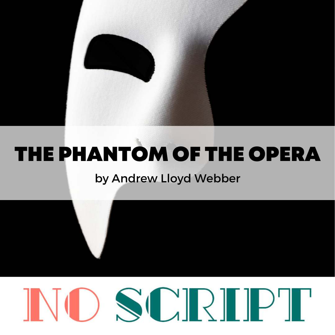 noscriptpodcast's tweet photo. This week on No Script, a BEHEMOTH of a musical visits the show. "The Phantom of the Opera," by Andrew Lloyd Webber, just recently closed its record-breaking run on Broadway. Listen in! https://t.co/j4plkrH244