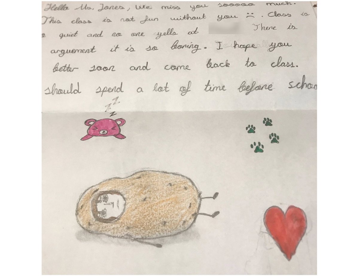 TeamjonesJ's tweet photo. Been out sick and this is the best get well card EVER.  Apparently, I am loud. And a potato. https://t.co/wBfhkDg9ZD