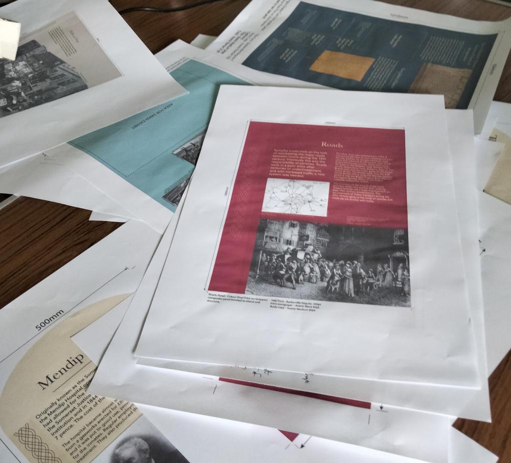 A useful morning with <a href="/FPDltd/">Far Post Design Ltd</a> reviewing the graphics for two new social history galleries being installed this summer at <a href="/wellsmuseum/">Wells & Mendip Museum</a> thanks to <a href="/HeritageFundL_S/">The National Lottery Heritage Fund London & South</a> #nationallotteryheritagefund #Museums #socialhistory