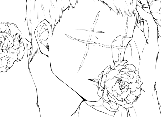 線画できた～洗濯もの干す