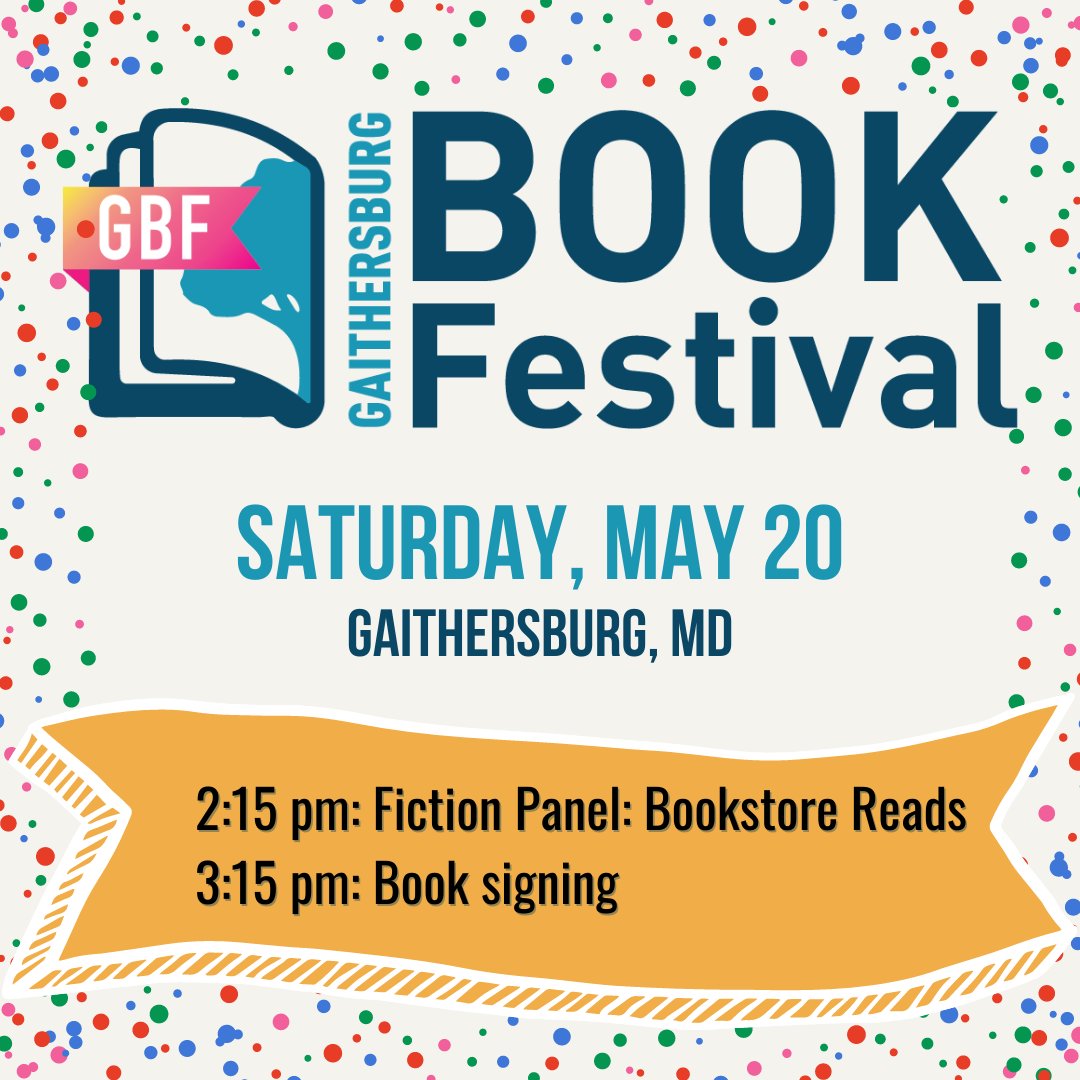 I'll be at the Gaithersburg Book Festival tomorrow! And since my book has a moment involving an ill-advised confetti border on a book event flyer, I naturally had to do the same thing. More info here: bit.ly/3ojbiEU